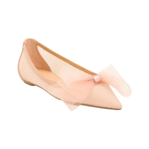 STUART WEITZMAN Ginger Made In Spain Blushing Bow Flats